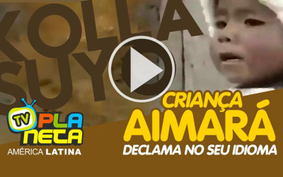 Criança Aimará declama no seu idioma originário