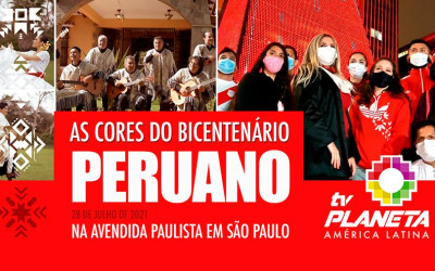 O prédio da FIESP na Av. Paulista vestiu as cores do Peru em São Paulo