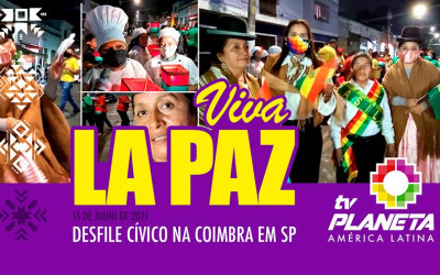 Bolivianos em SP desfilam em homenagem aos 212 anos de La Paz