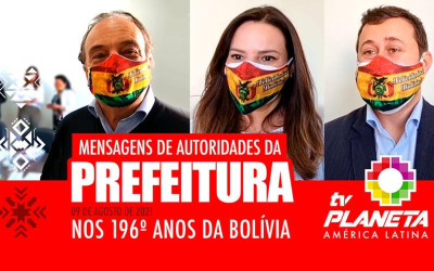 Autoridades da Prefeitura de São Paulo parabenizam a comunidade boliviana pelos 196 anos de independência da Bolívia