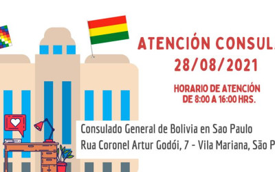 Consulado boliviano atenderá neste sábado 28 de agosto em São Paulo