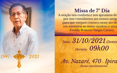 Missa de sétimo dia do Dr. Freddy Vargas