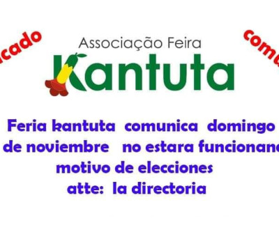 Feira Kantuta não funciona neste domingo 15 de novembro