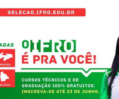 Cursos 100% gratuitos para o 2º semestre no IFRO.