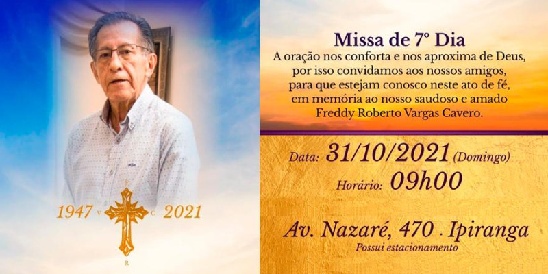 Missa de sétimo dia do Dr. Freddy Vargas