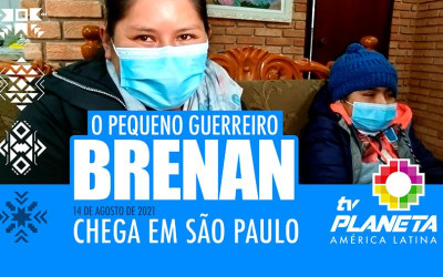 Chega em São Paulo o pequeno Brenan para receber o transplante de medula