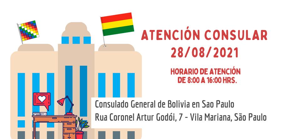 Consulado boliviano atenderá neste sábado 28 de agosto em São Paulo
